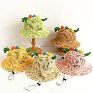 유아 RXG450R2 아동 공룡촘촘이 밀짚 벙거지형 자