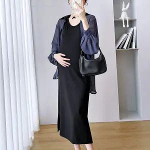 쫀쫀 JBY839Y9 반전 나시 롱원피스 시스루 셔츠 세트