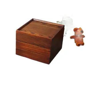 3단 나무도시락 우드 도시락 찬합 가정식 호두색 샐러드 십자