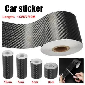 샷시부속 창문 부품 12개 탄소 섬유 차량용 접착 테이프 롤 매트 블랙 보호 필름 3D