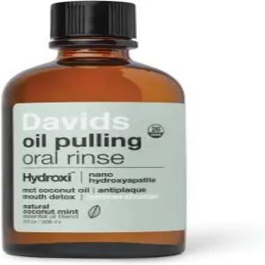 다비드 나노 하이드록시아파타이트 오일 풀링 구강 세정제 100 MCT 코코넛 치아 및 잇몸 천연 미백 페스트