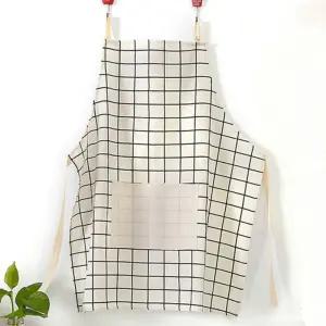 격자무늬 캔버스 앞치마 체크 북유럽 미술 작업 앞치마 미술앞치마