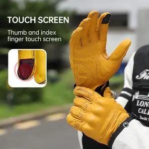 레저 바이크 스타 필드 나이트 오토바이 라이딩 장갑 여름용 천연 염소 가죽 미끄럼 방지 내구성 관절 보호