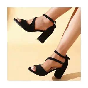 여친 샌들 여름용 빅사이즈 컴포트 오픈토 힐 패피2