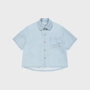 반팔티 KQJ WA2602SS71LB 우먼스 저온스 데님 반팔셔츠 라이트 블루