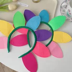 빅플라워 꽃잎머리띠 꽃머리띠 무지개머리띠 체육대회 운동회 학교 행사 단체 소품 응원도구 봉봉샵