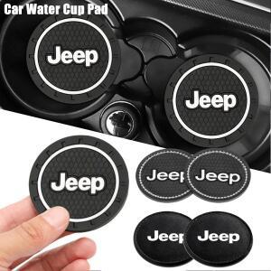 1/2개 자동차 컵홀더 매트 논슬립 컵패드 코스터 내부 액세서리 지프 레니게이드 패트리어트 랭글러 트레일