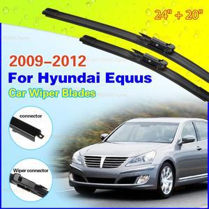 Hyundai Equus 2009 전면 와이퍼 블레이드  고무 뼈없는 HD 자동 내구성 설치가 용이함 24 + 20