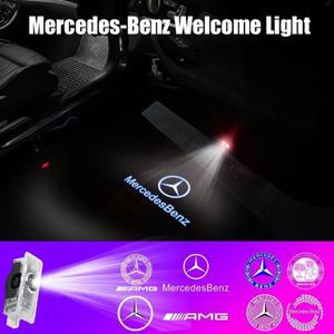 2개입 호환 자동차 문 웰컴 라이트 엠블럼 프로젝터 램프 (메르세데스 벤츠 호환 AMG E-클래스 쿠페-C20 카