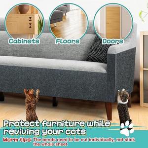 1pc 안티 고양이 스크래치 소파 보호 매트 내마모성 발톱 자체 접착 보드를 잘라 수 있습니다