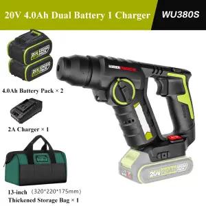 WU380S 무선 로터리 해머 드릴 20V 3 in 1 전동 드라이버 SDS 척 브러시리스 전동 전동 드릴 공구