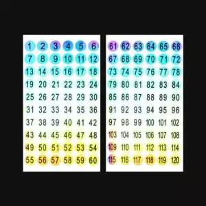 사물함번호 미니 숫자 원형스티커 홀로그램 스티커 DD-10473