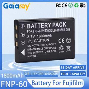 NP-60 카메라 배터리 1800mAH SLB-1137 CNP-30 K5000 Li-20B Fujifilm F50I 용 충전식
