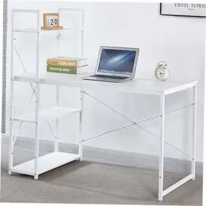 오피스 선반 책상 일자형책상 H형 화이트 베이직 테이블 1600x600