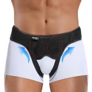 남성용 리벨 탈장 벨트 가드 인지널 트러스 싱글/더블 스포츠 조절식 허리 스트랩 탈착식 압박 패드 2개