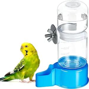 BWOGUE 자동 조류 급수기 케이지용 4.73 Fl Oz 잉꼬 코카티엘 버지 코누어 러브버드용 부유 없음