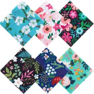 위우데이 18피스 안경 청소용 천 귀여운 꽃 봄 꽃무늬 디자인 극세사 라마 렌즈 재사용 가능한 물티슈