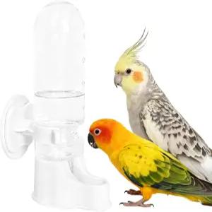 케이지용 조류 급수기 3.7 FL OZ 자동 ABS 서스펜션 앵무새 푸드볼 드링커 잉꼬 코카티엘 버기 코누어