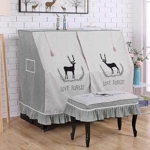 피아노 커버 녹색 키보드 플란넬 순록 악기방진커버 덮개 보관 뛰어난 업라이트 스툴