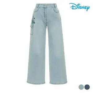 [디즈니골프]여성 캐릭터 카고포켓 와이드 청바지 데님 팬츠 DQ1LPJ001_IC
