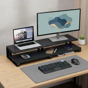 2단 모니터 받침대 컴퓨터 노트북 데스크탑 사무실 책상 와이드