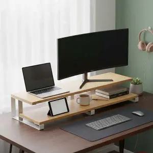 2단 모니터 받침대 80cm 컴퓨터 노트북 거치대 스탠드 사무실 책상