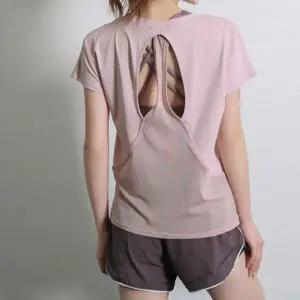 [골드스마일]여성용 메쉬 통기성 반팔 티셔츠 운동복 여름용 허리 라인