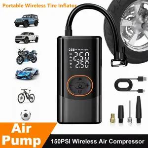 자동차 전기 에어 펌프 12V 휴대용 무선 타이어 주입 펌프 인플레이터 에어 컴프레서 자동차 바이크 오토바
