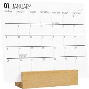 카르토 2026-2027 탁상용 달력 - 나무 스탠드가 있는 2년 사무실 또는 가정용 4x6 인치 월 비치