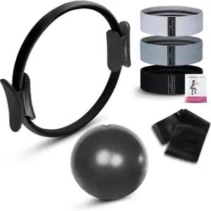 홈 운동을 위한 시설 필라테스 키트 - 미니볼이 포함된 링 세트 저항 밴드 및 부티 여성용 필수 기구용