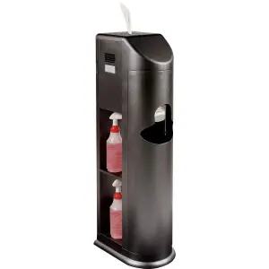 조직스 올인원 청소 스테이션 - 소독 물티슈 디스펜서 젤 쓰레기통 및 보관소가 있는 완벽한 블랙 1