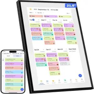 Canupdog 21.5 디지털 캘린더 WiFi 스마트 전자 및 안무 차트 가족 일정을 위한 1920x1080P IPS 터치스크린