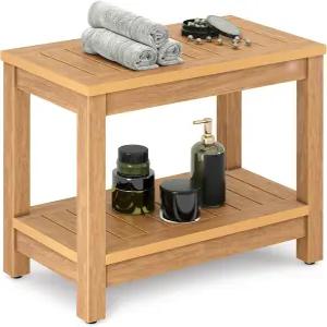 내부 샤워를 위한 DWVO 23.5인치 스툴 HIPS 폴리 목재 방수 및 미끄럼 방지 벤치 현관 욕실 거실 실외용