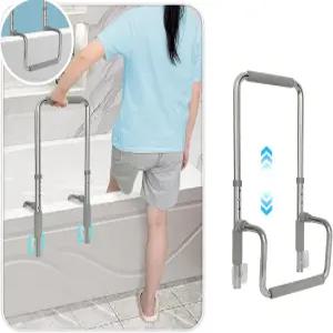 노인용 욕조 레일 샤워용 그랩 바 클램프 손잡이 튼튼한 안전 지지 핸디캡 나오는 것을 도와주는 드릴 욕실