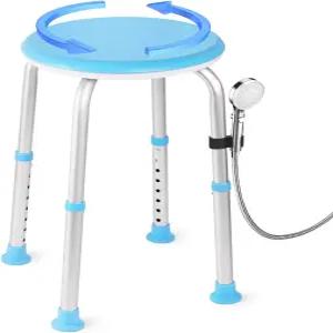 실내용 xlkkf 샤워 의자 시트 노인 및 장애인용 욕실 도구 없이 조립 가능 조절 높이 13.75-20.5인치 360