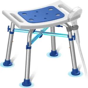 로요다 FSA/HSA 자격의 실내 샤워용 헤비 듀티 의자 500파운드 무게 패딩 시트가 있는 높이 조절 벤치 노인