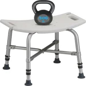 NOVA 헤비 듀티 샤워 의자 500파운드 용량 - 노인용 욕실 시트 및 핸디캡 조절 가능한 높이 알루미늄