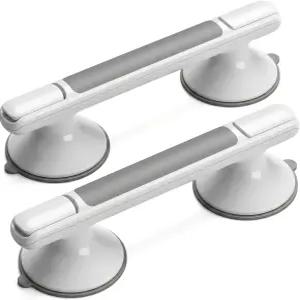 욕조와 샤워용 손잡이 2개 잠금장치가 있는 12인치 샤워기 변기용 도구 없는 욕실 안전 흡착 잡바 노인 및