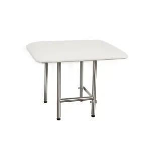 라이프스타일 및 능력 비만 엑스트라 와이드 샤워 벤치 시트 나우가히드 패딩 쿠션 월 마운트 다리로 조절