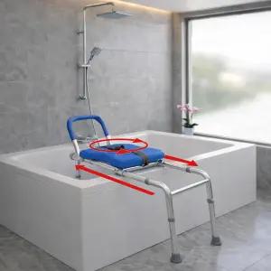 플래티넘 헬스 라운드 약 2.0 슬라이딩 이송 벤치 회전 시트 보온성과 편안함을 위해 패딩 처리되었습니다