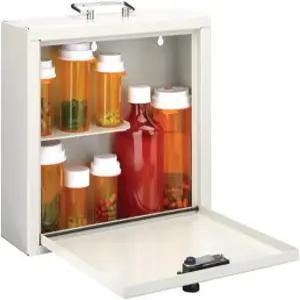 MMF 인더스트리 메드 마스터 약물 케이스 3자리 콤비네이션 락 9.5 H x 10.75 W 3.75 D 탈착식 손잡이