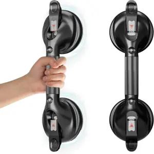 데일리라이프 욕조 및 샤워용 그랩 바 노인 흡입용 15인치 핸들 300파운드 안전 블랙 1팩