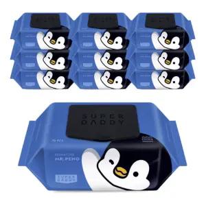슈퍼대디 미스터펭 블루 고평량 77gsm 엠보싱 아기 물티슈 캡형 10팩_소비기한 26년09월