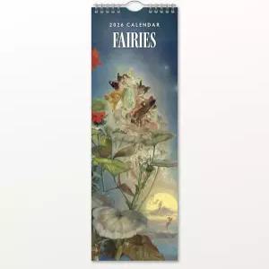 레드 로빈 2026 요정 월간 슬림 캘린더 6 x 16 오픈 프리미엄 두껍고 튼튼한 종이 키 큰 걸이식 12개월