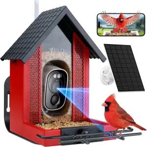 카메라 2.5K HD를 갖춘 스마트 버드 피더 야외용 볼라이트 하우스 AI 자동 캡처 및 모션 감지 내후 태양광