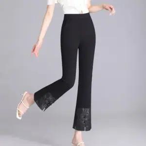 여성 바지 부츠컷 트렌치 플레어 세미 캐주얼팬츠 여름 슬림핏 머메이드 힛템