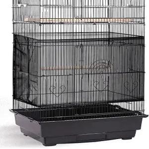 섀피 대형 새장 씨앗 캐처 덮개 그물 스커트 가드 앵무새 잉꼬를 위한 조절 가능한 부드러운 에어리 메쉬