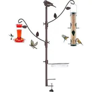 물그릇 새 모이통 화분 걸이 두 개의 조절 가능한 가지가 있는 외부용 잉얌 데크 기둥 현관 멀티 후크 키트
