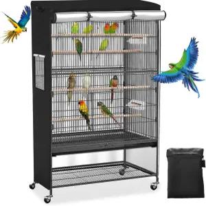 앵무새 및 기타 작은 동물을 위한 야간 빛 차단 통기성 핏을 로아시비 유니버설 대형 새장 커버 19인치 L x