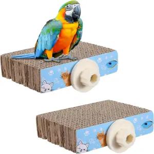 2피스 버드 츄 장난감 앵무새 농어 스탠드 플랫폼 발 갈기 스틱 Macaws 작은 잉꼬 코너 버디용 케이지